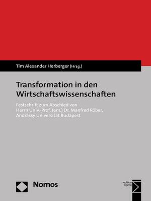 cover image of Transformation in den Wirtschaftswissenschaften